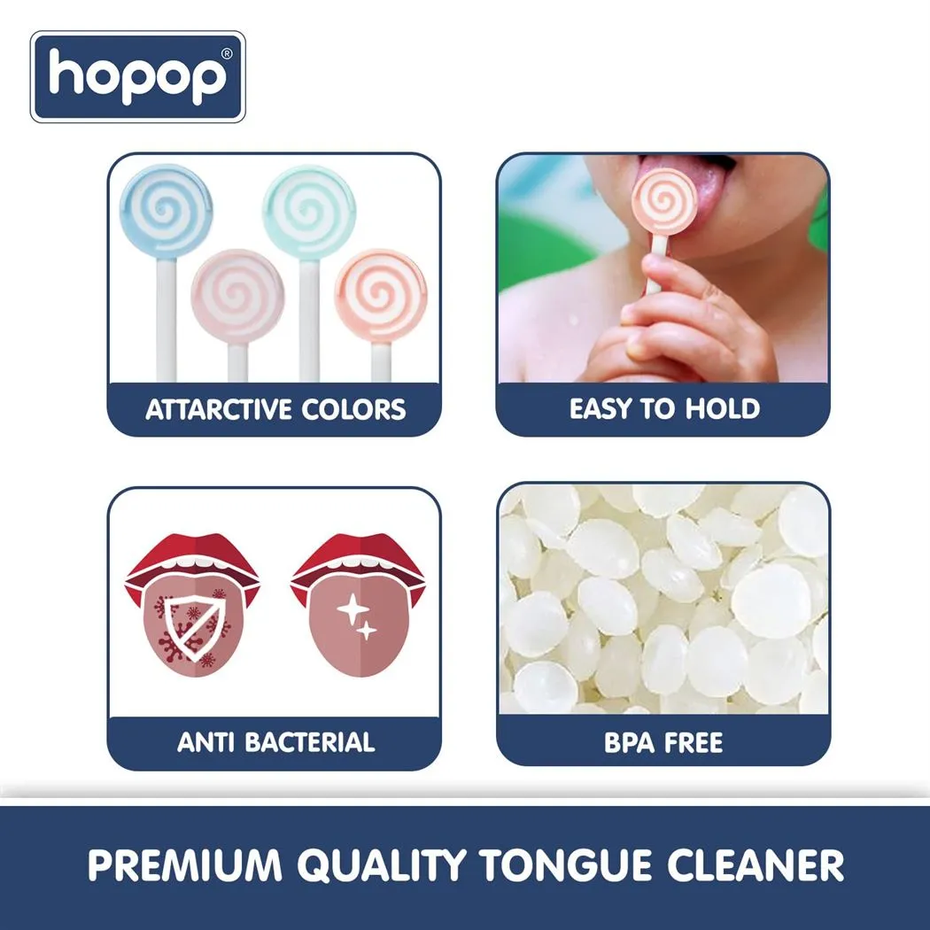 HOPOP Candy Tongue Cleaner For Babies - Green 6m 