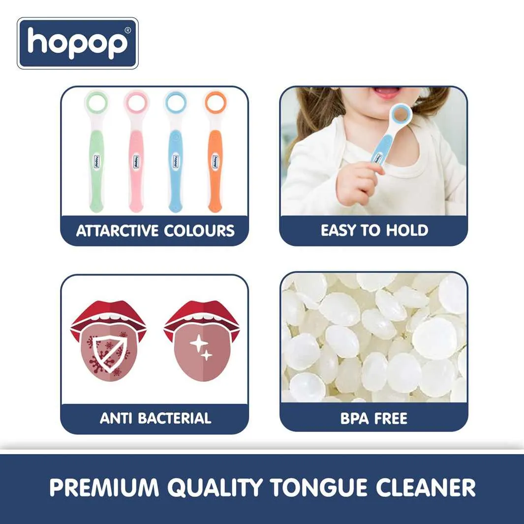 HOPOP Tongue Cleaner For Babies - Blue 3m 