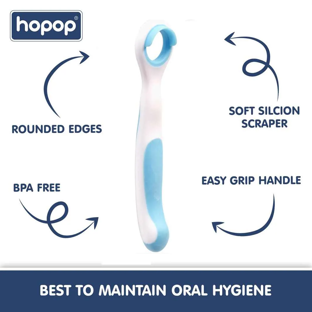 HOPOP Tongue Cleaner For Babies - Blue 3m 