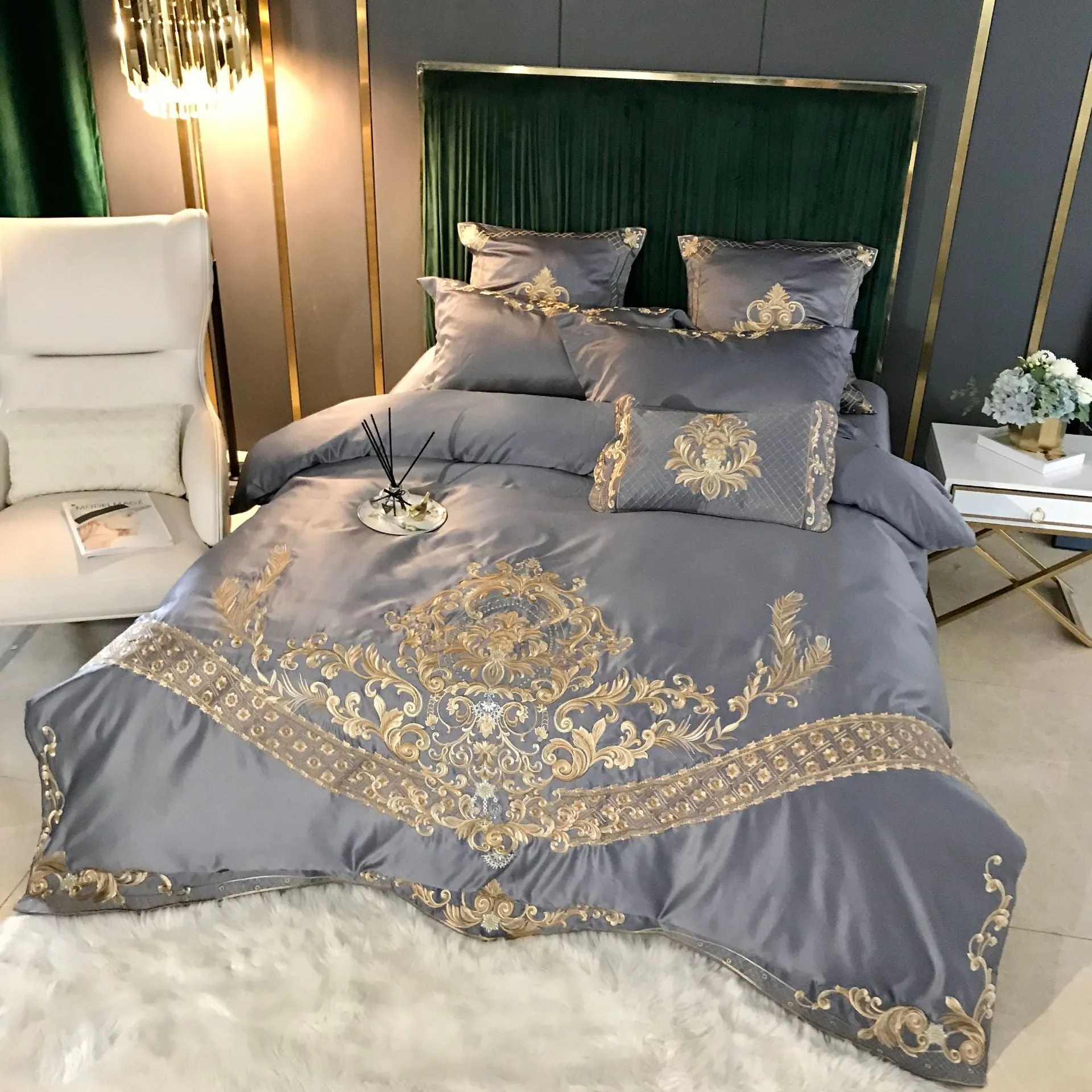 Ice silk duvet cover bedding European style