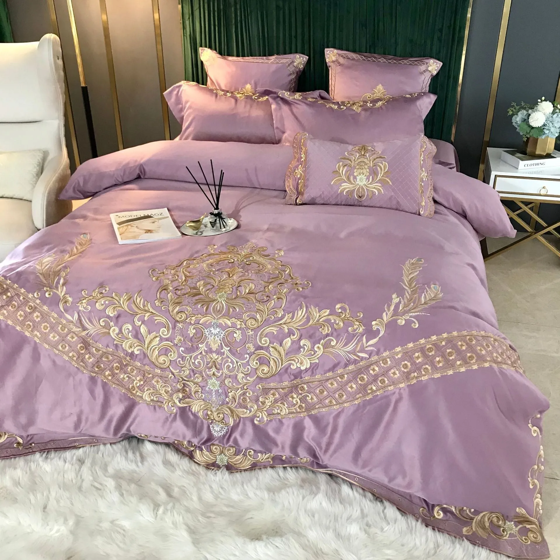 Ice silk duvet cover bedding European style