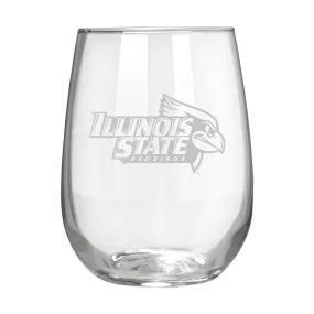 Illinois State Redbirds 17 oz. Stemless Wine Glass