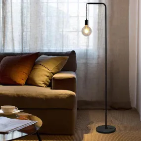 Industrial Simple Black Iron Long Pole 1-Light Standing Floor Lamp