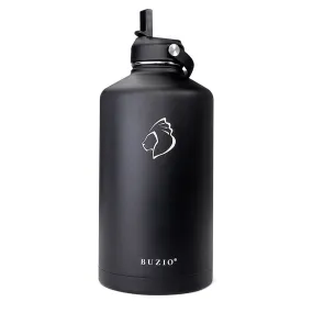 Insulated Gallon Bottle with Straw | 128oz | Black