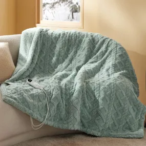 Jacquard Shaggy Sherpa Heated Blanket