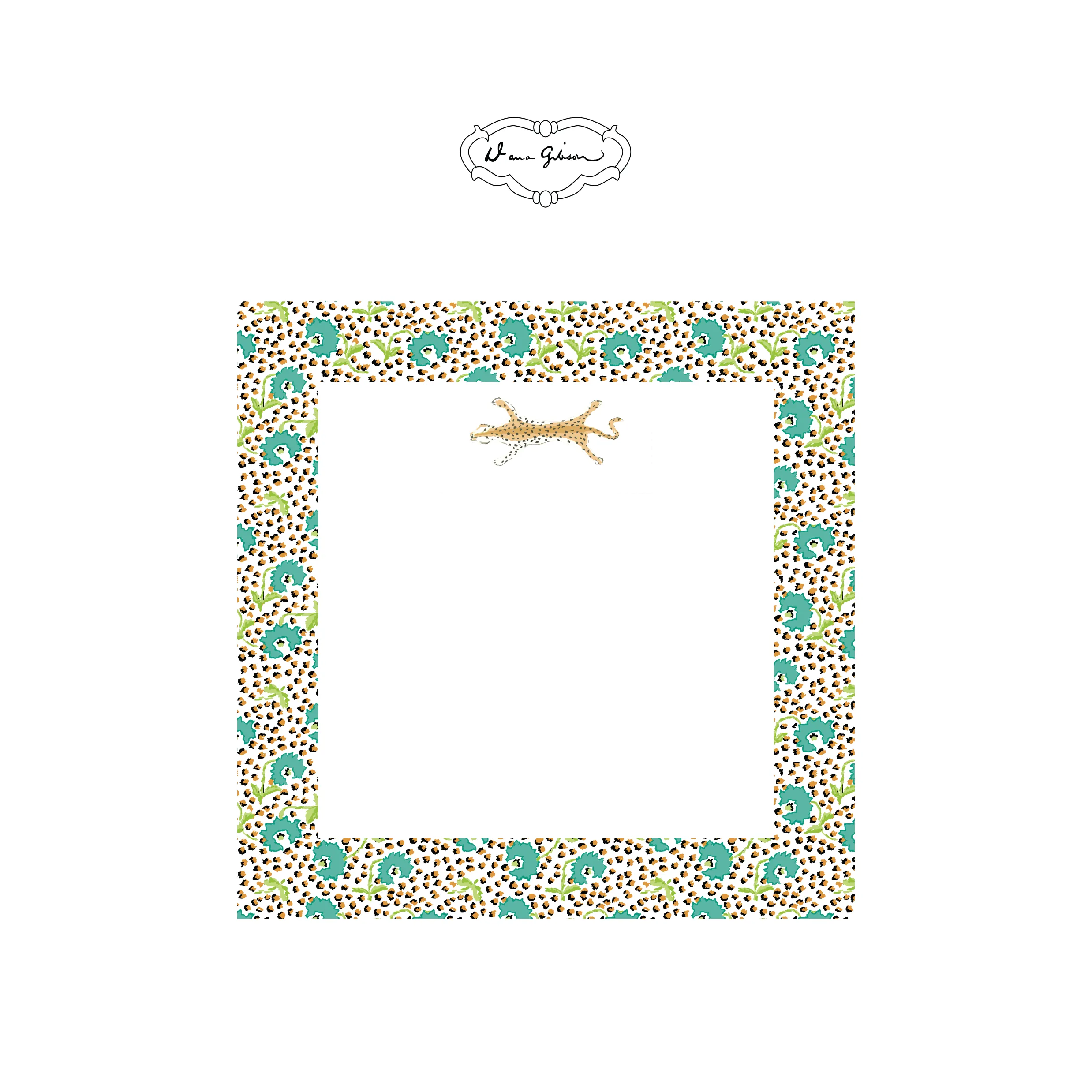 Jaipur Leopard Notepad-Turquoise