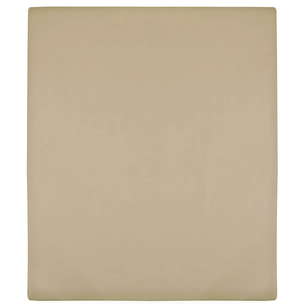 Jersey Fitted Sheet Taupe 140x200 cm Cotton