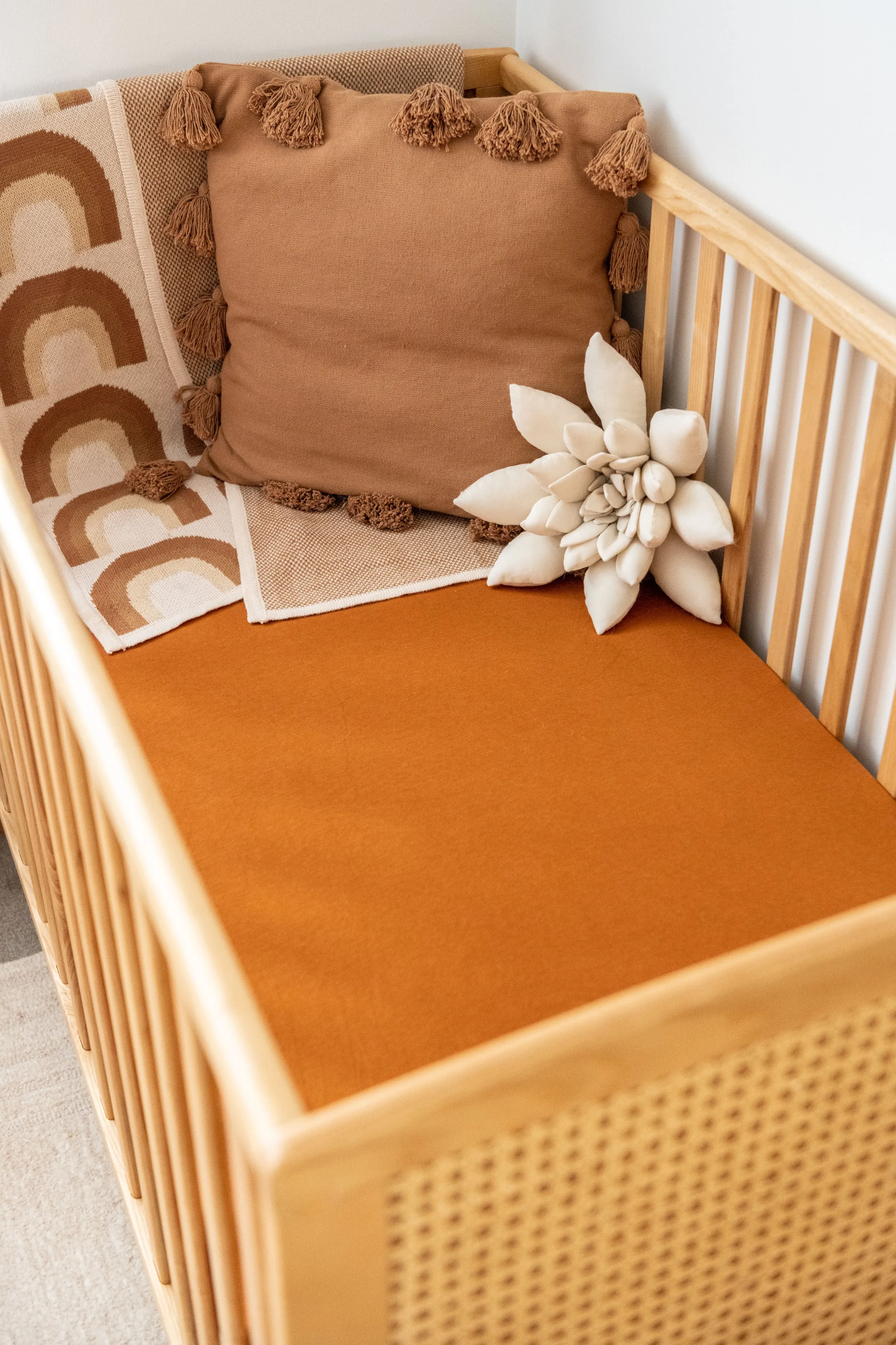 Kiin Baby Organic Fitted Sheet - Rust