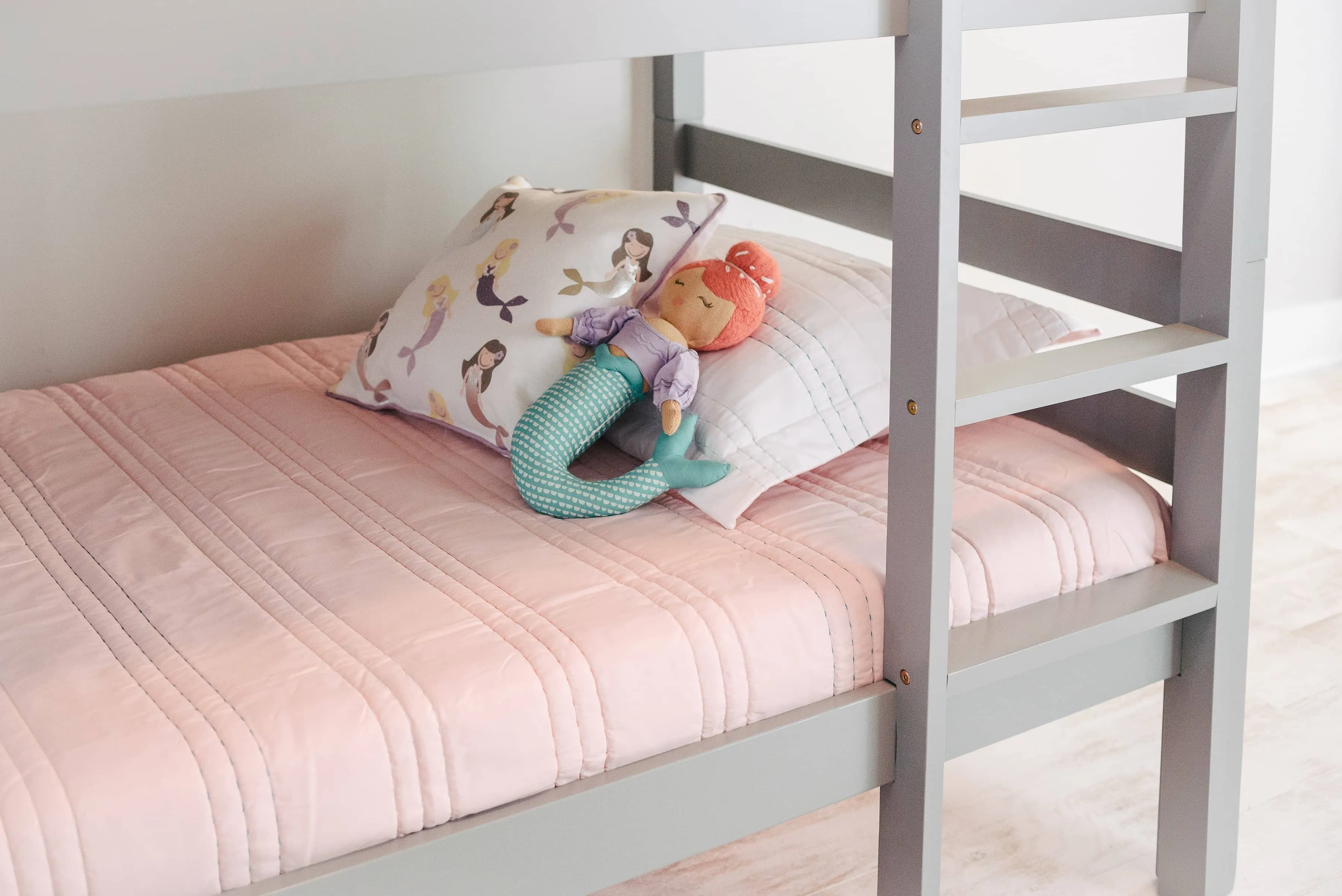 Kinsley Gray Wooden Bunk Bed with Slide