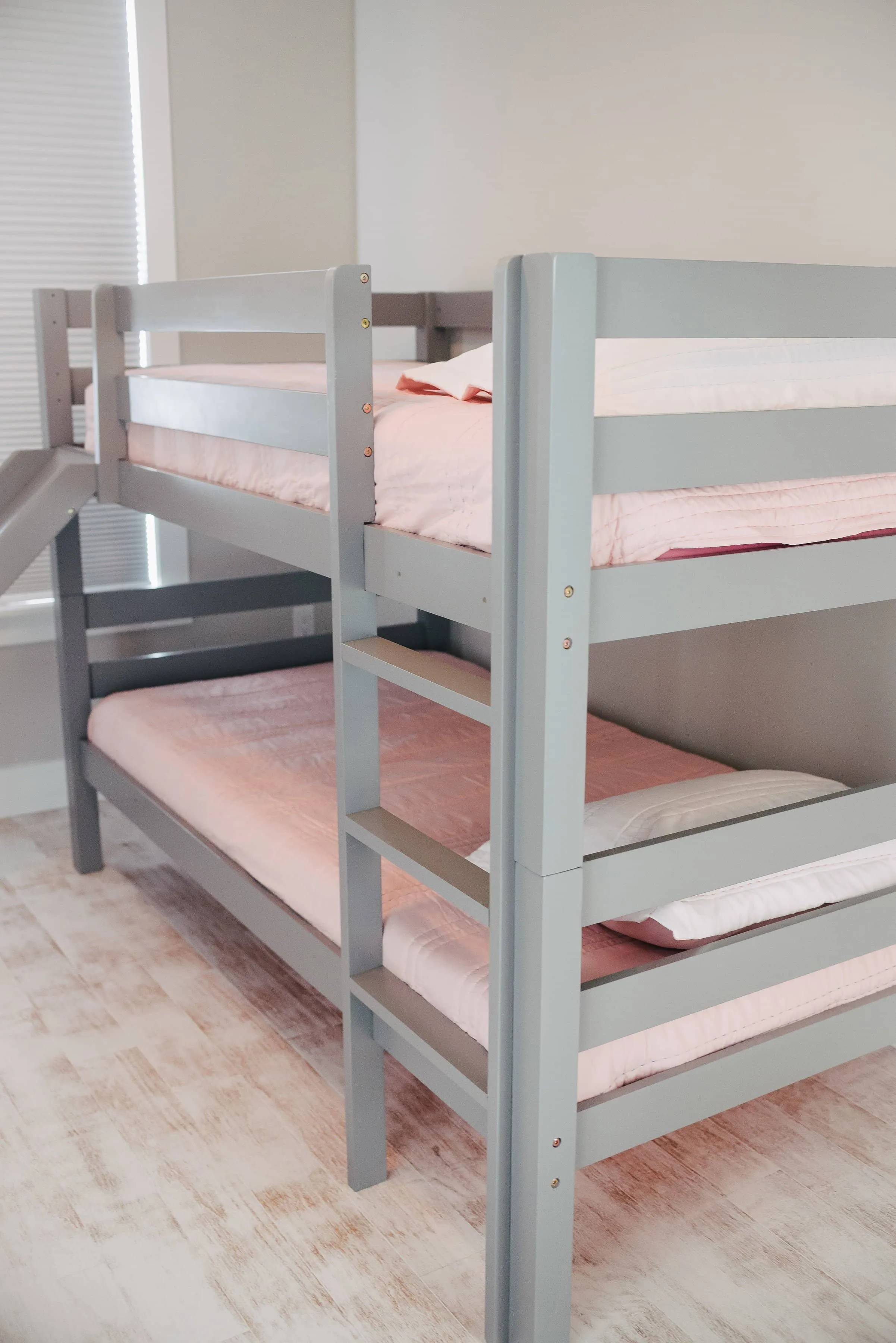 Kinsley Gray Wooden Bunk Bed with Slide