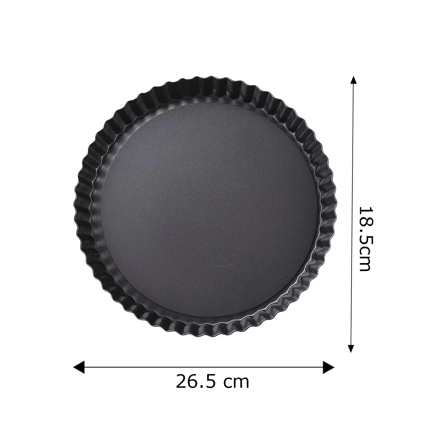 Kuber Industries Pie and Pizza Pan with Removeable Bottom|Carbon Steel Tart Pan-Pack of 4 (Black)