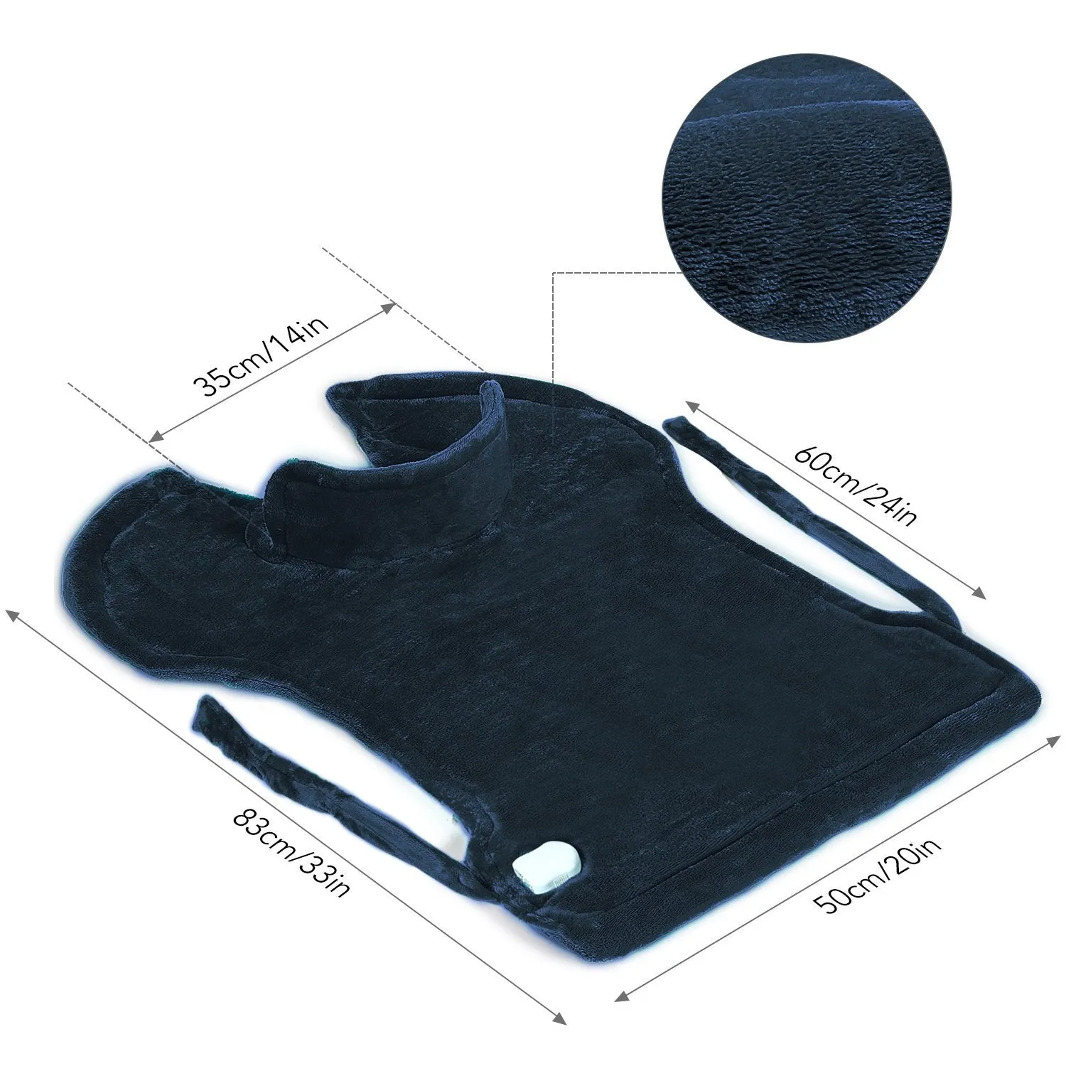 Large 24x33inch Heating Pad for Shoulder and Neck , with 5 Heat Settings and 2 Hour Auto shut off, Navy Blue