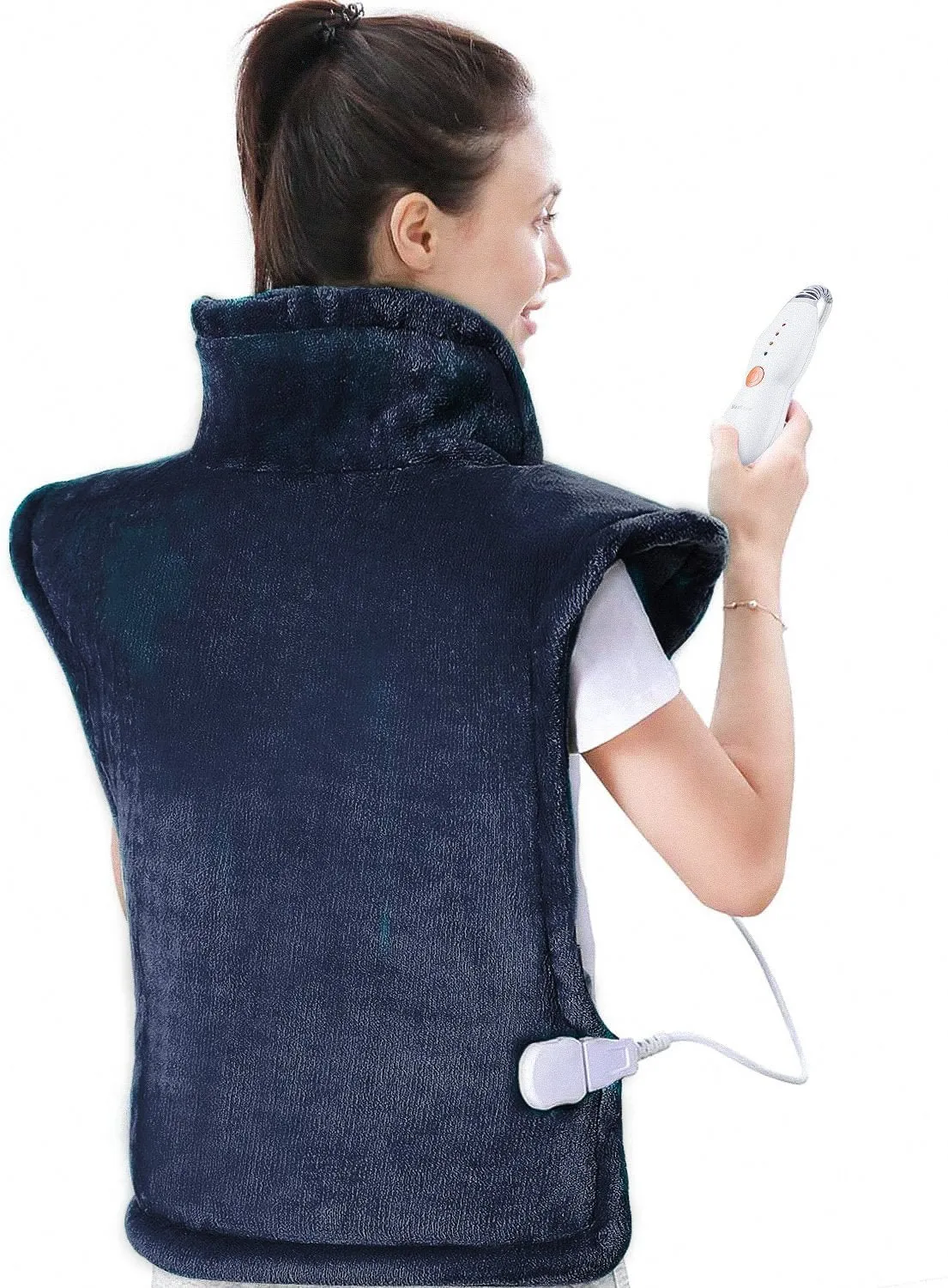 Large 24x33inch Heating Pad for Shoulder and Neck , with 5 Heat Settings and 2 Hour Auto shut off, Navy Blue