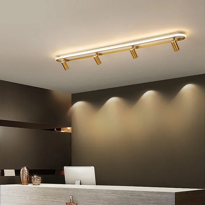 LED Golden Modern Ceiling Mounted Track Light Set