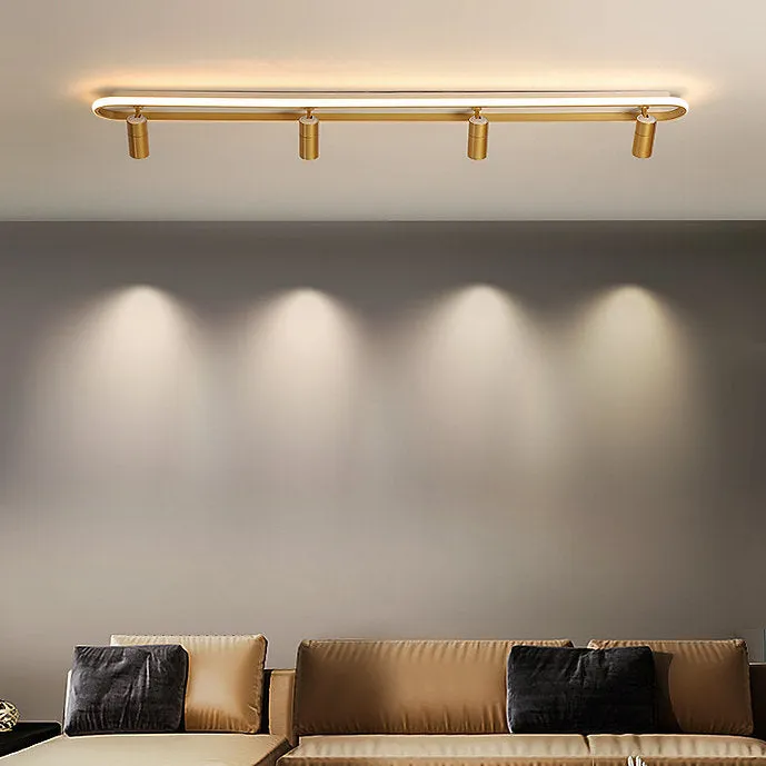 LED Golden Modern Ceiling Mounted Track Light Set