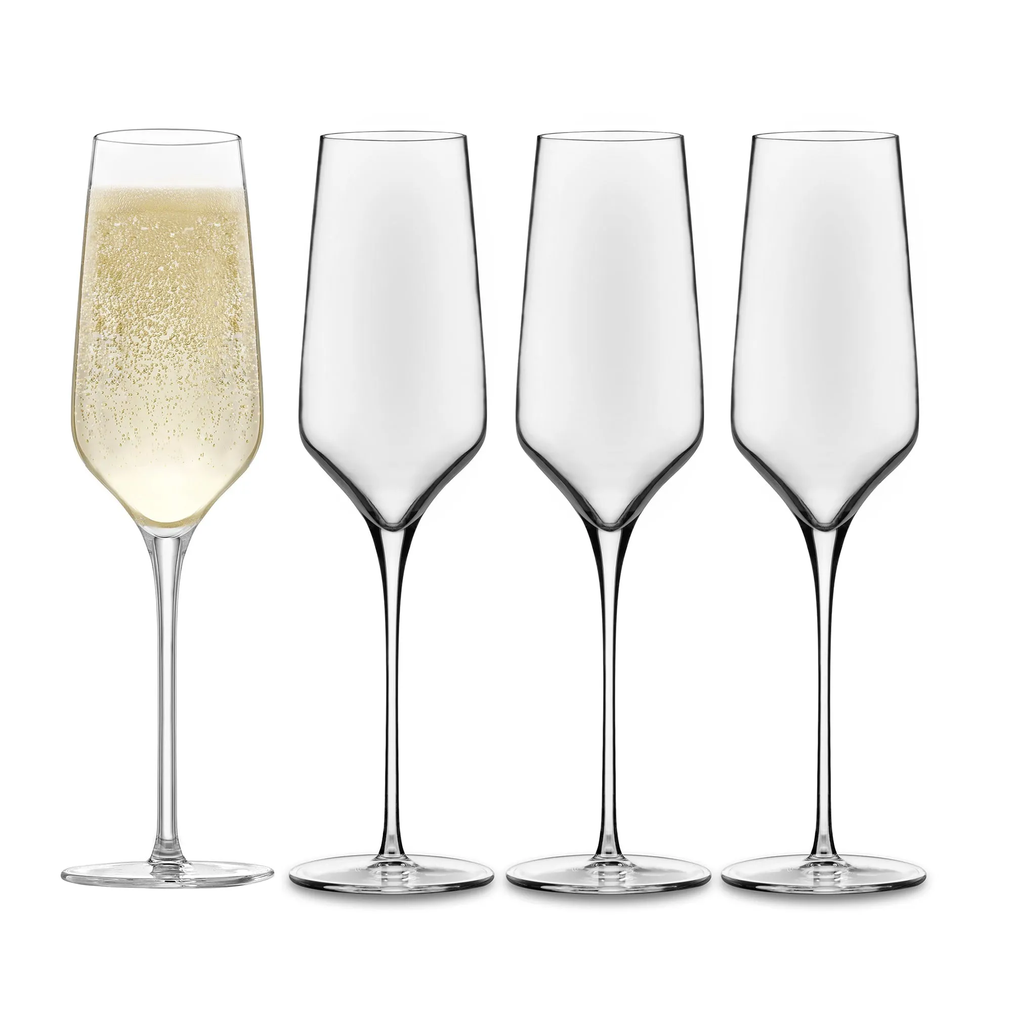 Libbey Signature Greenwich Champagne Flute Glasses, 8.25 ounce, Set of 4