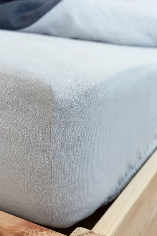 Linen Fitted Bed Sheet in Natural Light