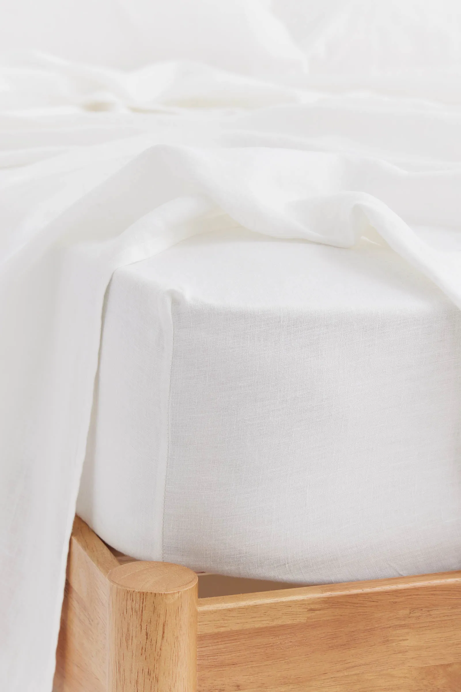 Linen Fitted Sheet White