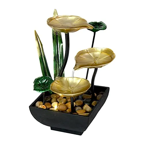 LOSA Tabletop Water Fountain Ornament Waterfall with LED Light Living Room