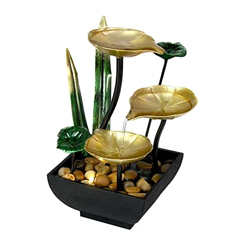 LOSA Tabletop Water Fountain Ornament Waterfall with LED Light Living Room