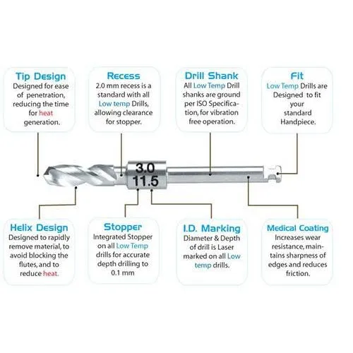 Low-Temp Osseo Bone Drill Bits - 5.25 mm