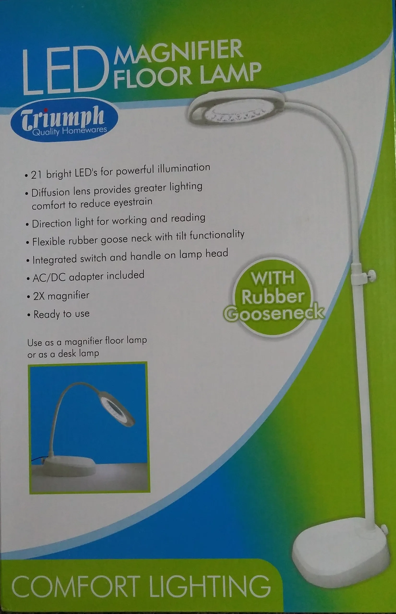 Magnifier LED Floor  Lamp  White (TNOD109W)