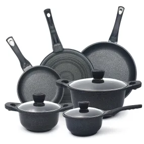 Marble Frying Pans, VENICE Pots & Lids 9 PCS Set