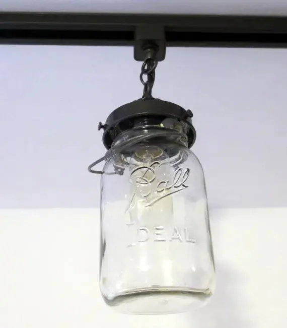 Mason Jar Track Light SINGLE Vintage Quart