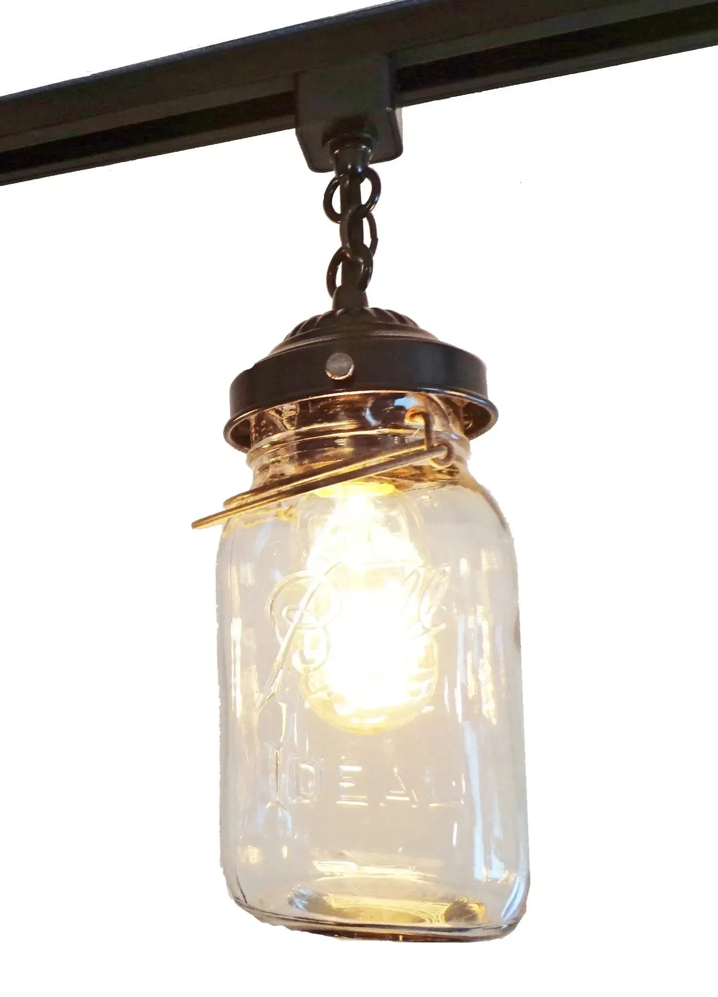 Mason Jar Track Light SINGLE Vintage Quart