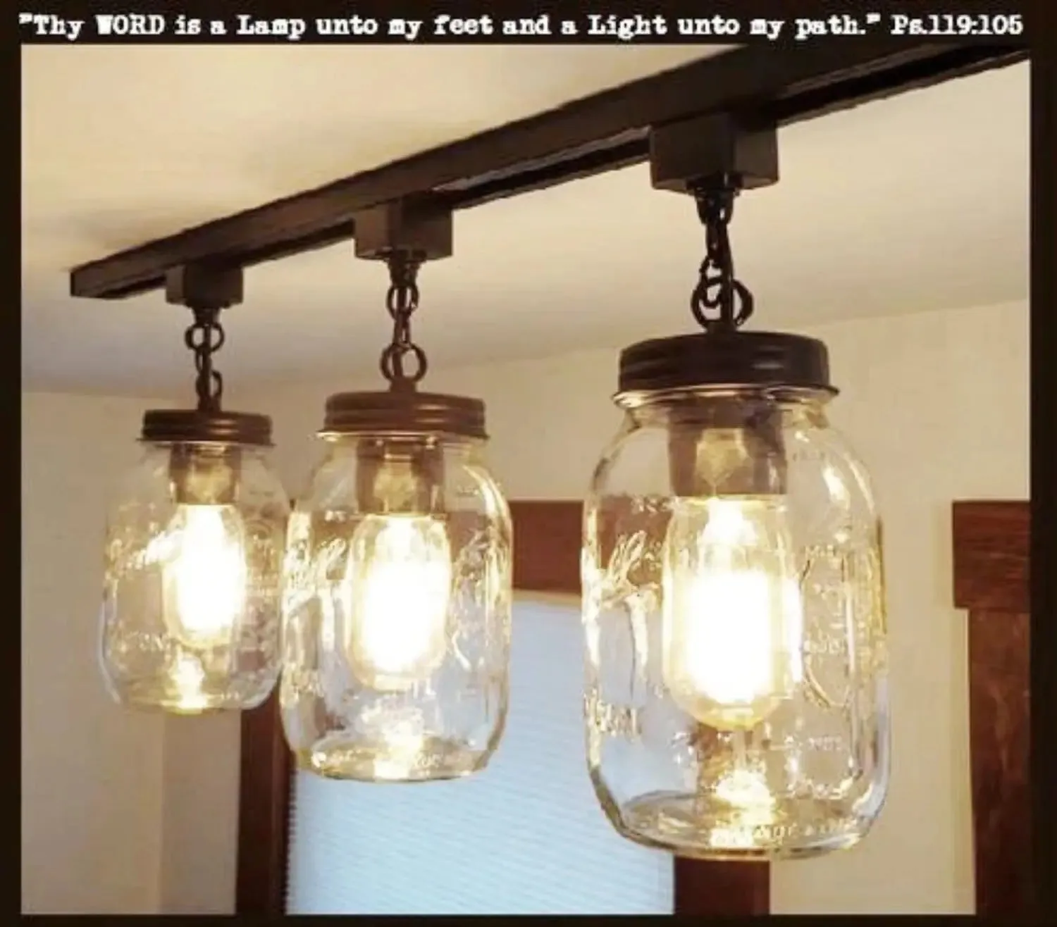 Mason Jar TRACK LIGHTING New Quarts Chain Trio