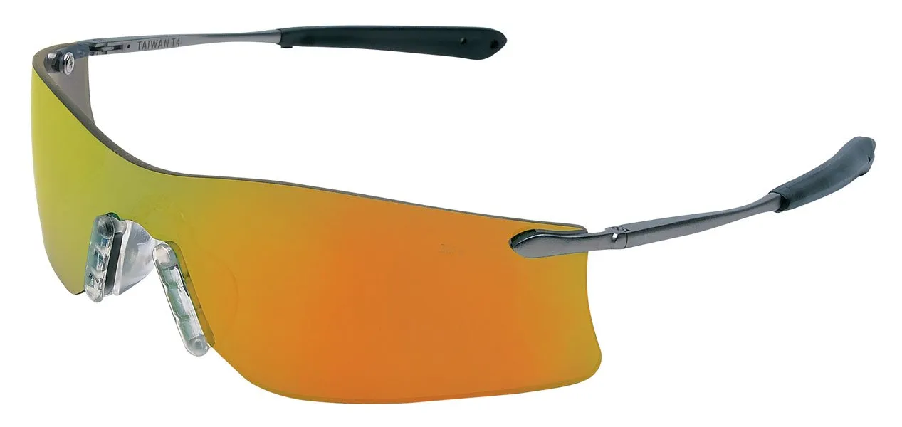 MCR Crews Rubicon Safety Glasses / Sunglasses, Metal Frame and Soft Gel Nosepiece, ANSI Z87.1