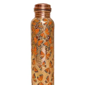 Mexican Copper 1 L / 33 oz. Water Bottle- Hand Painted Monarca