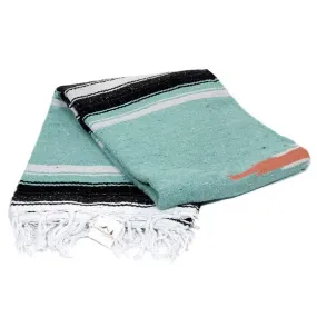 Mexican Saltillo Blanket - Mint