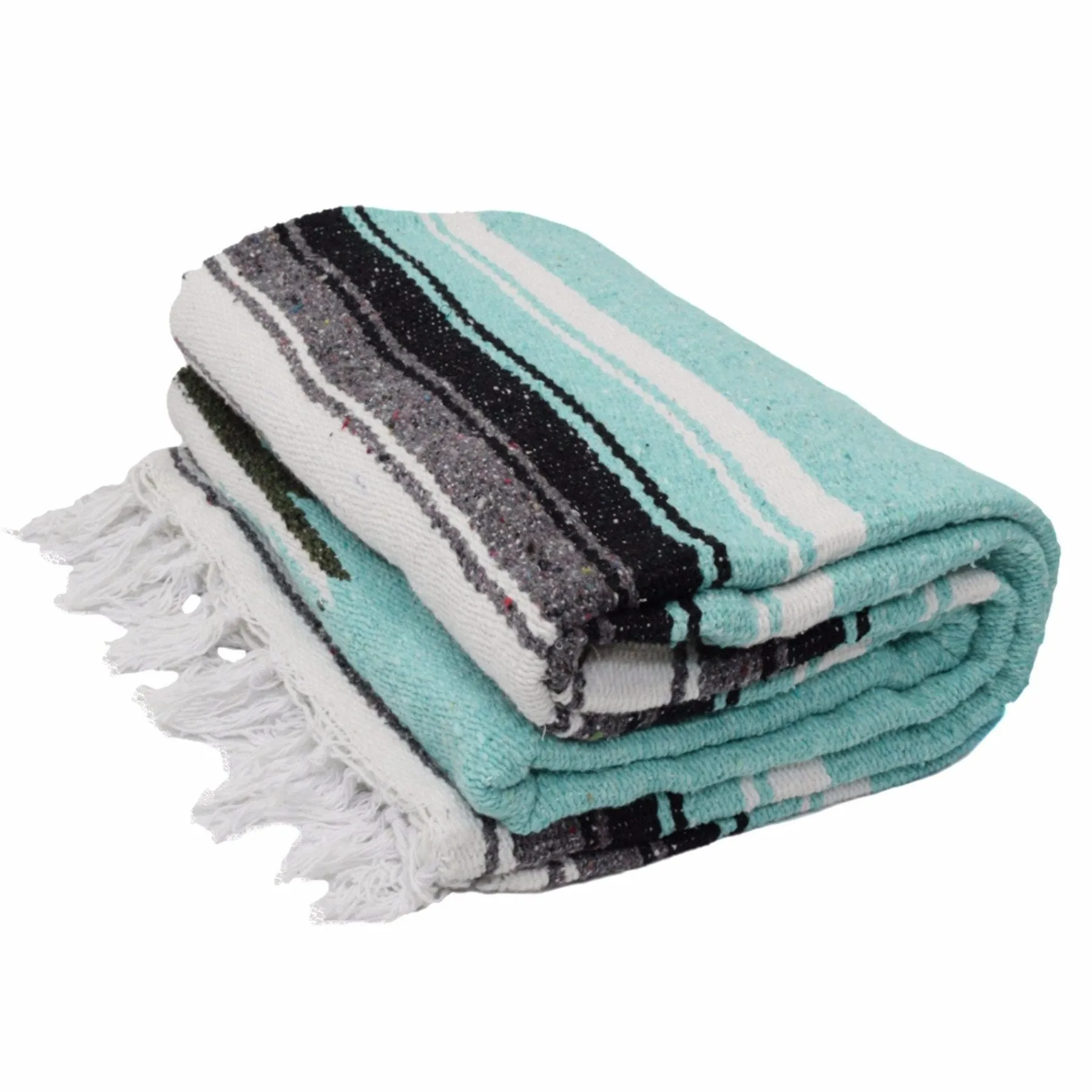 Mexican Saltillo Blanket - Mint