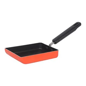 Meyer Non Stick Aluminium Tamagoyaki Pan | Egg Pan | Omelette Pan | Nonstick Frying Pan | Small pan for Omelette | Nonstick Cookware | Small Fry pan for Cooking, 18cm, Orange