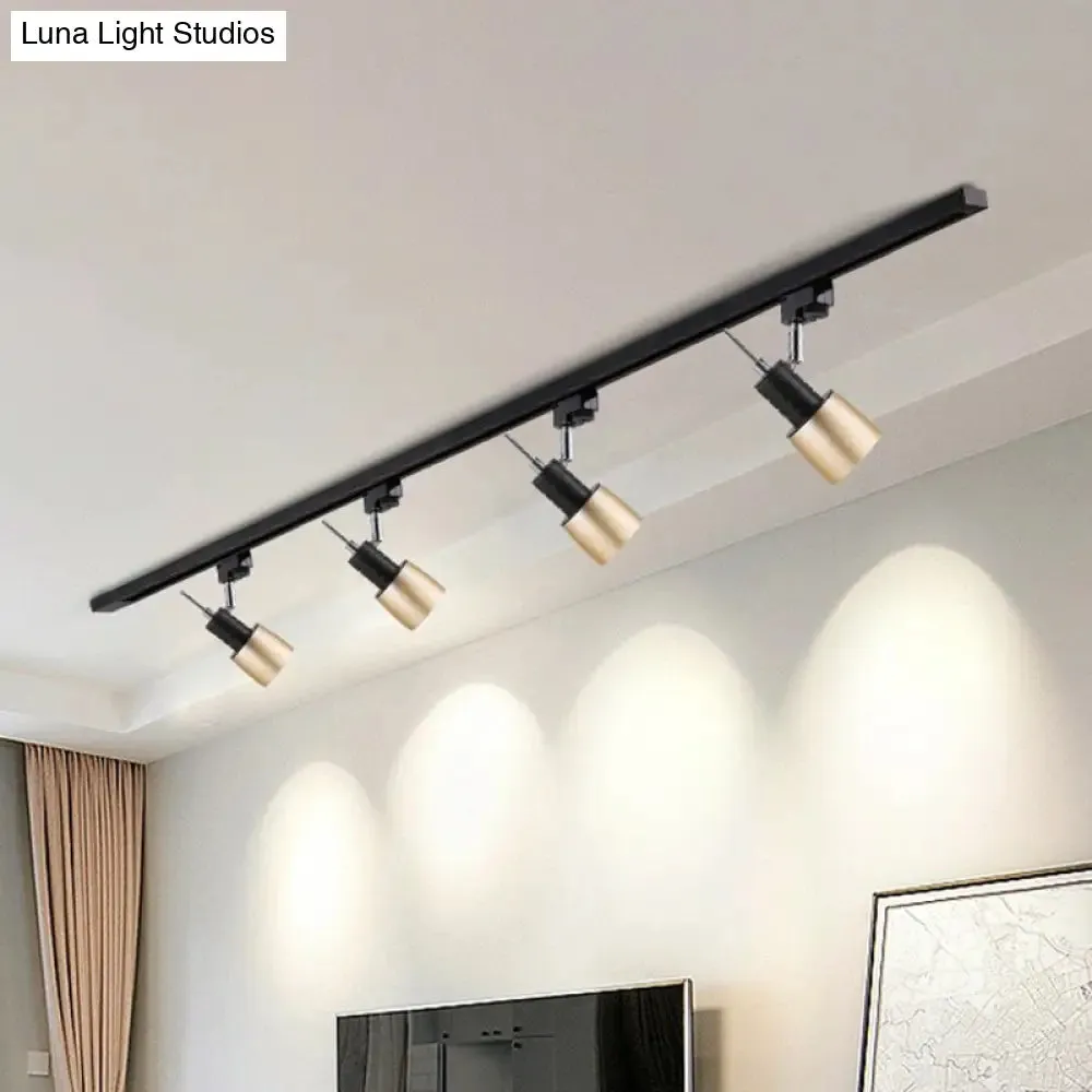 Minimalist Metal Semi Flush Mount Track Lighting Fixture for Living Room - Grenade Spotlight