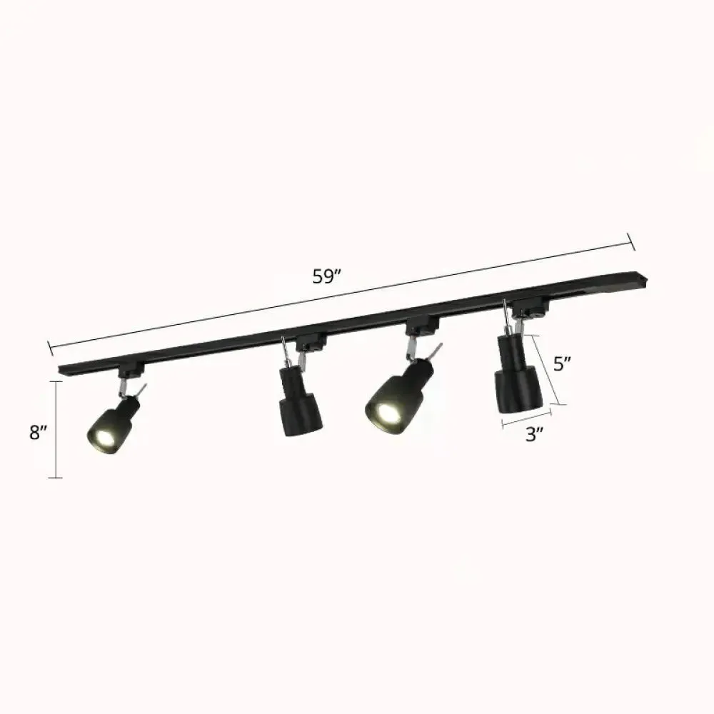 Minimalist Metal Semi Flush Mount Track Lighting Fixture for Living Room - Grenade Spotlight