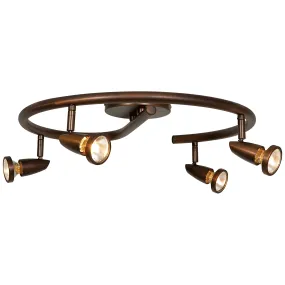 Mirage 4 Light Adjustable LED Track Light Fixture, Bronze