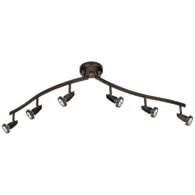 Mirage 6 Light Adjustable Track Light Fixture, Bronze