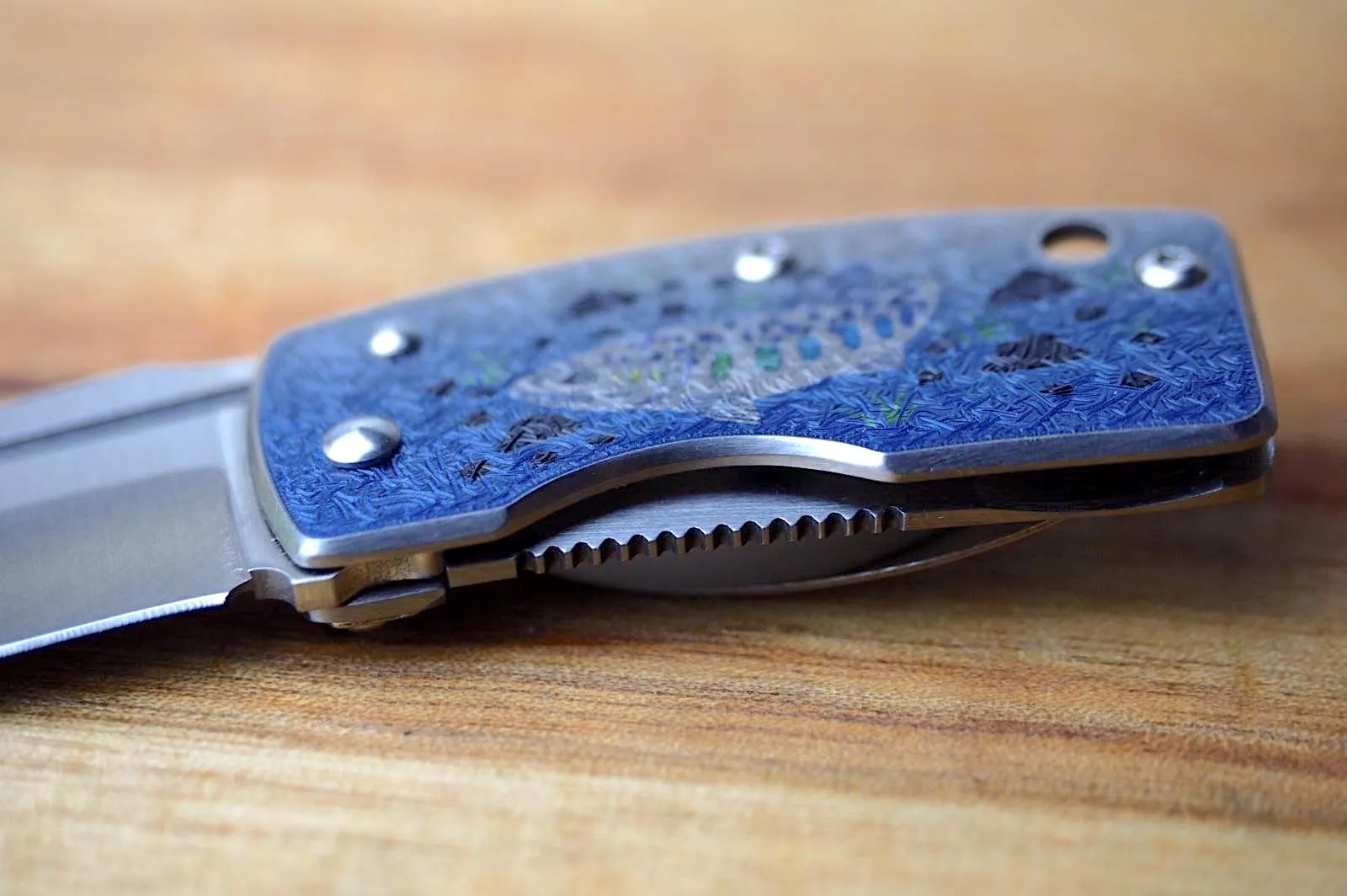 Money Clip Knife - Amago Trout Print VG10 Core Steel