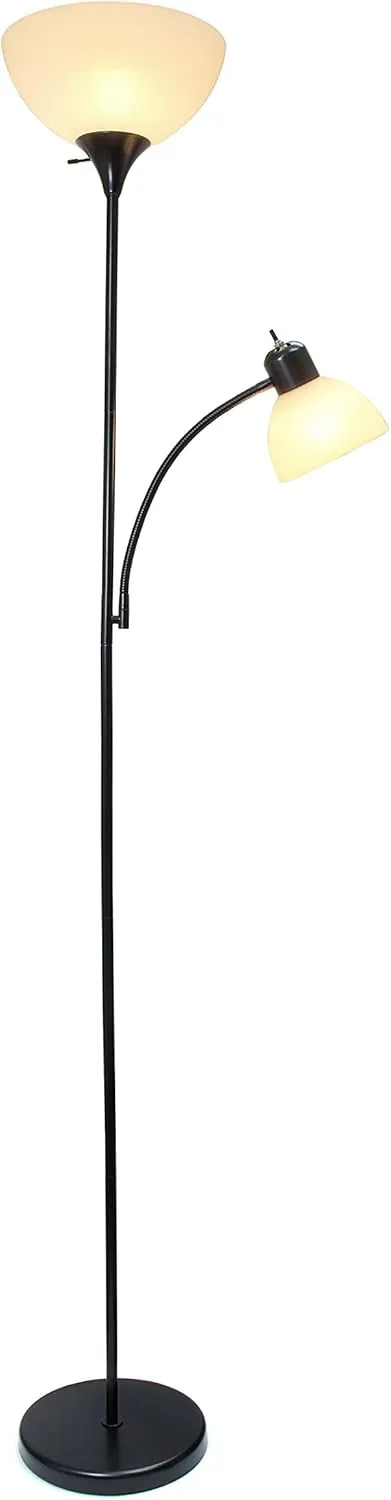 Mother-Daughter Floor Lamp with Reading Light, Black