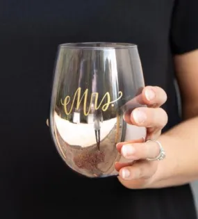 Mrs. Stemless Wine Glass