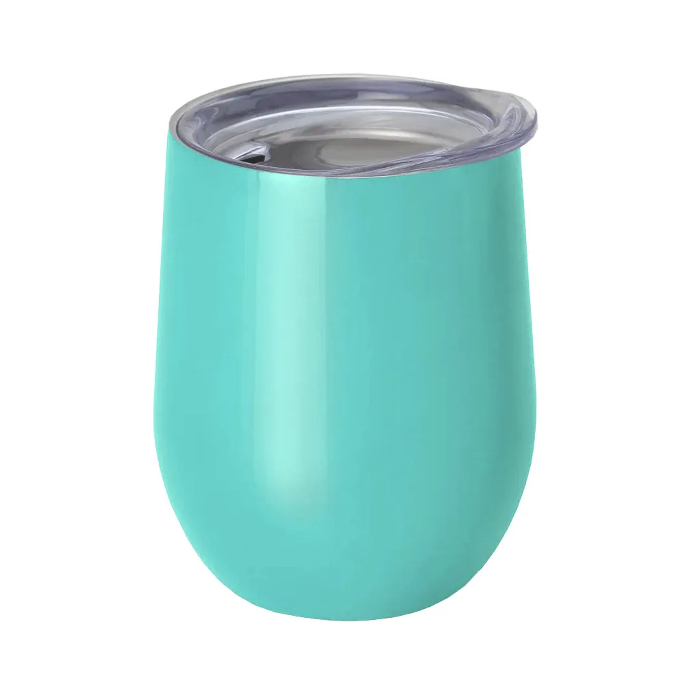 Mugs - Stemless Wine Glasses With Lid - 12oz - LIGHT BLUE