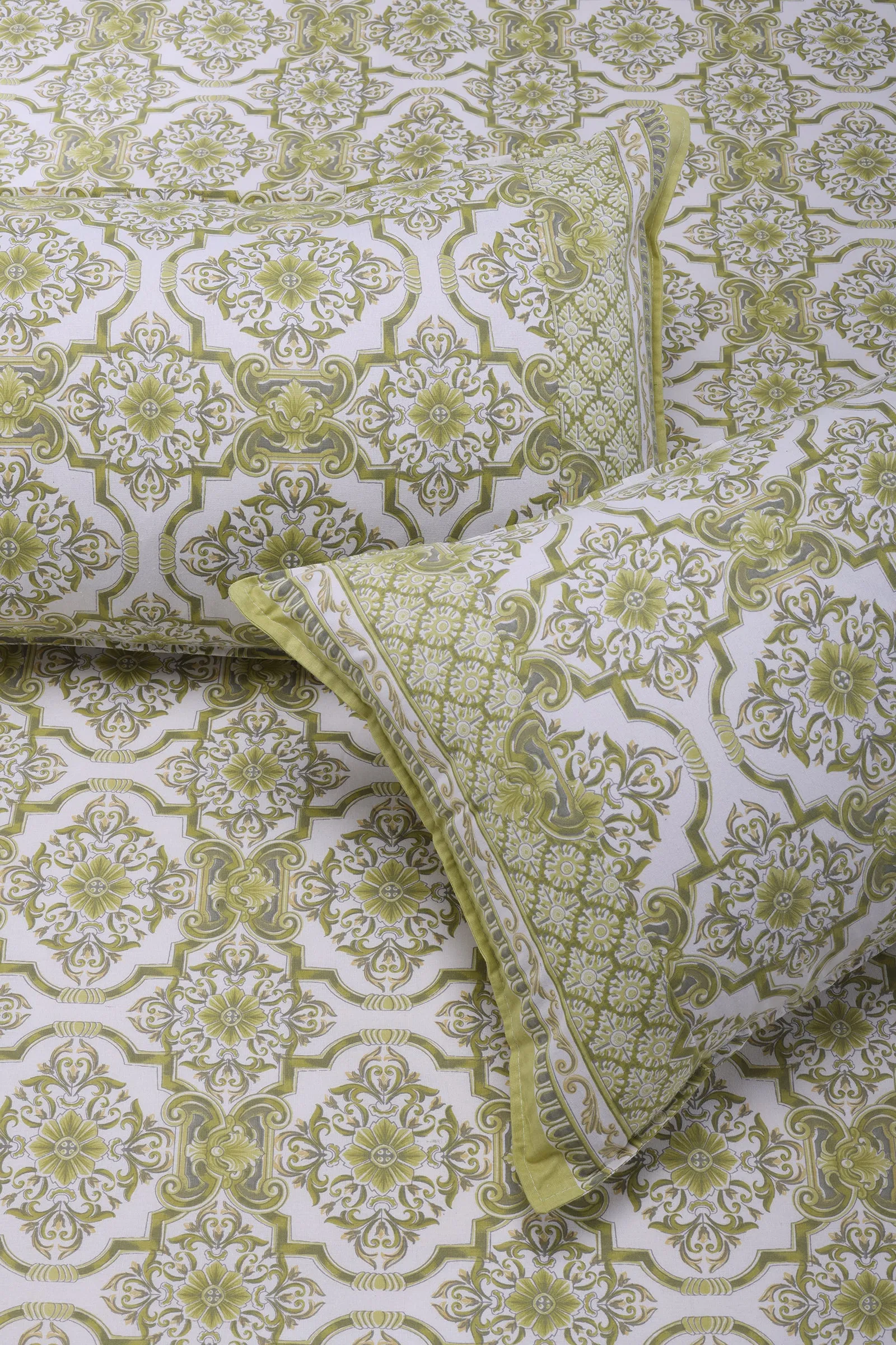 Nandini Olive Cotton Bedsheet