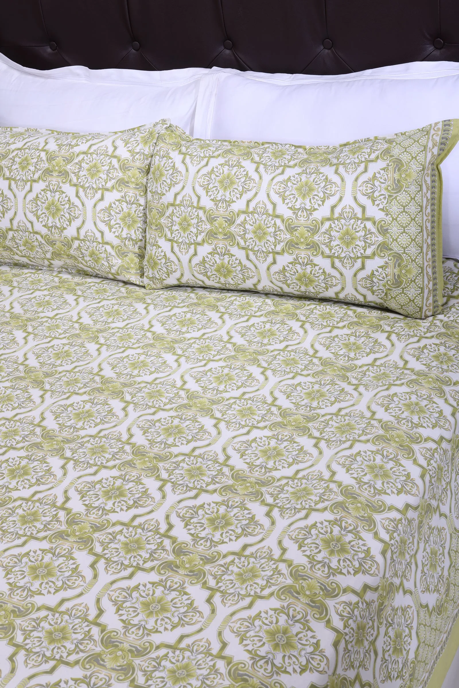 Nandini Olive Cotton Bedsheet