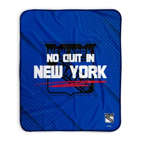 New York Rangers No Quit Pixel Fleece Blanket