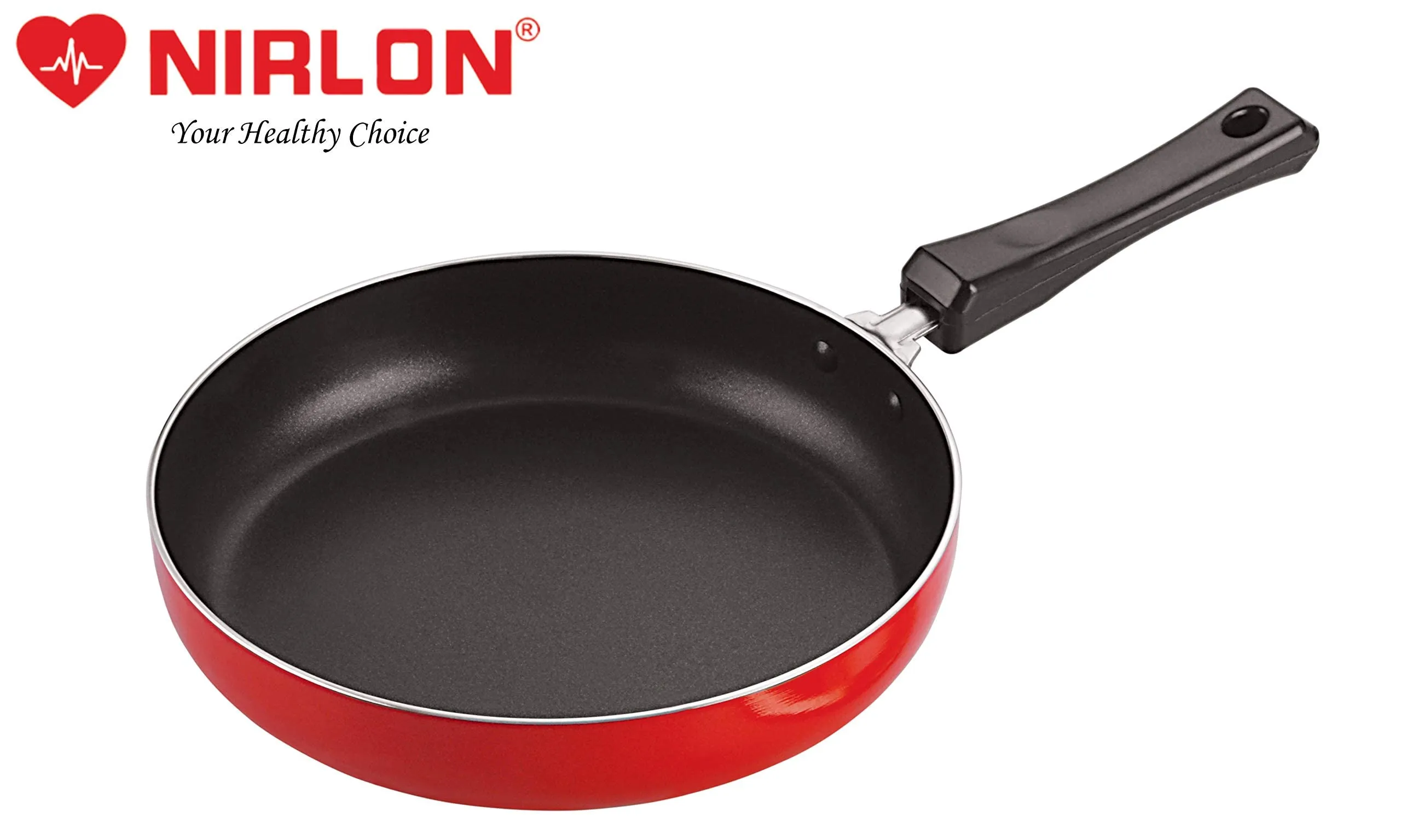 Nirlon Non-Stick Fry Pan, Lpg Stove Compatible, Bakelite Handle, Virgin Grade Aluminium, Pfoa Free, 20Cm[3Mm Clasic Fp10] - Multicolor