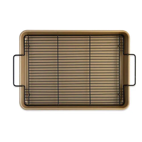 Nordicware Aluminium Nonstick Oven Baking Tray With Steel Rack