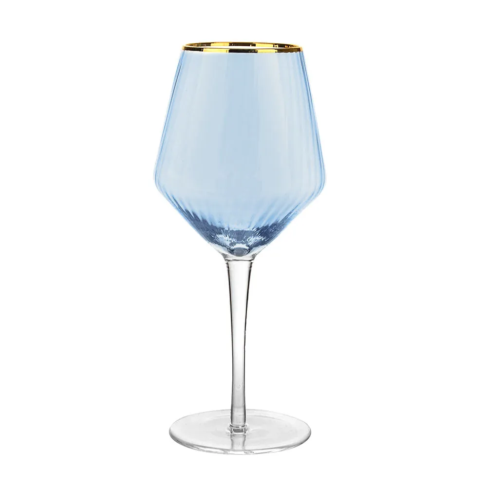 Optic Wine Glass Navy with Gold Rim 720ml