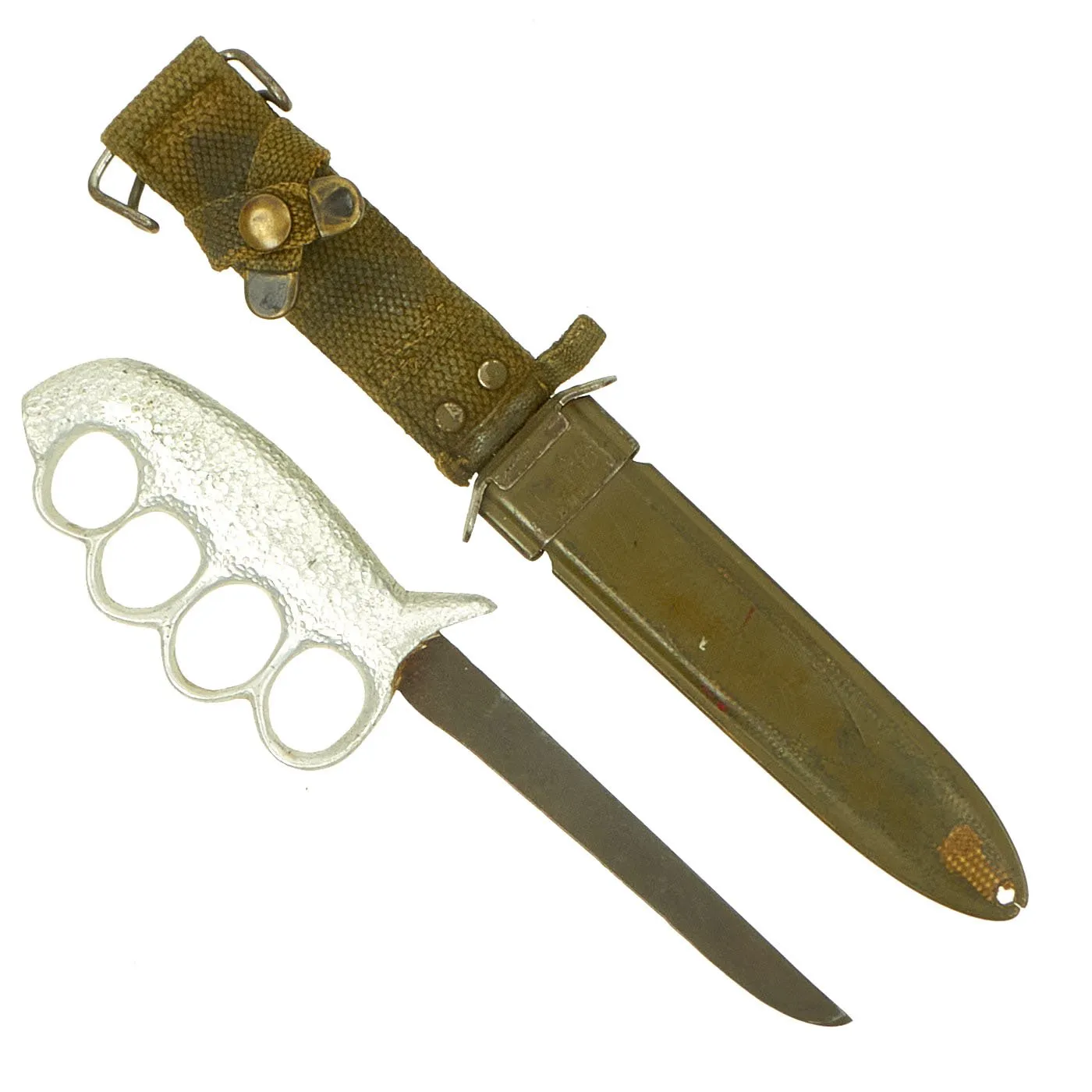 Original U.S. WWII Aluminum Handle Knuckle Knife Featured in Book Signed By Author - Page 295